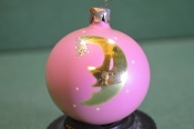 Игрушка елочная новогодняя. Шар малый. Шарик. Месяц. Луна. Стекло. СССР.
