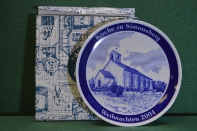 Тарелка настенная "2004 год". Серия Памятники Северная Фрисландия. Фарфор, Dawartz. Millhouse Дания.