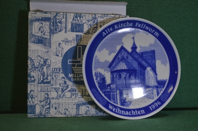 Тарелка настенная "1996 год". Серия Памятники Северная Фрисландия. Фарфор, Dawartz. Millhouse Дания.