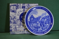 Тарелка настенная "1988 год". Серия Памятники Северная Фрисландия. Фарфор, Dawartz. Millhouse Дания.