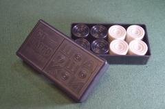 Шашки, набор. Коробка, 60 лет ЧАССР, 1920 - 1980 гг. Чувашия, СССР.