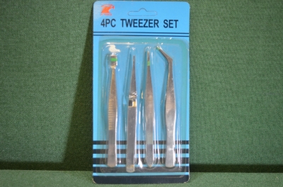 Пинцеты из нержавеющей стали для точных механический работ. Инструмент, набор. Китай.