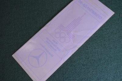 Наклейка на автомобиль. Мерседес-Бенц, Mercedes. Олимпиада-80, Игры XXII Олимпиады. 