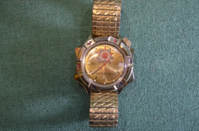 Часы наручные "50 лет Победы, Отечественная Война". 26 камней. Механика. Браслет. 1995 год. Рабочие.