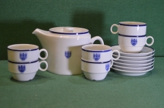 Сервиз фарфоровый кофейный "Прага". Фарфор. 13 предметов. Чехословакия. Периода СССР. #U