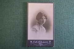 Фотография старинная "Интересная девушка". Фот. О.Ф, Герман, Уфа.