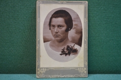 Фотография старинная "Суровая женщина". 