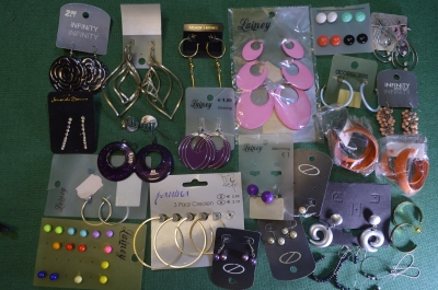 Бижутерия. Серьги, сережки. Женские украшения. Сборный лот. #1