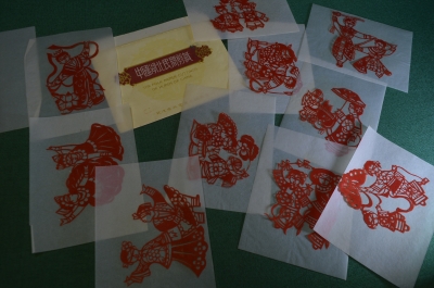 Аппликация из бумаги, набор с конвертом (10 штук). Китай. #2