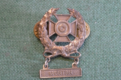 Знак квалификационный "Минометчик,  Mortar". С подвесом. Армейская классность. Армия США.