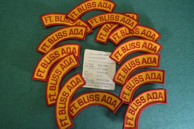 Шеврон шитый, нашивка, патч. Fort Bliss Aoa. Техас. Армия США. Подборка для командных игр (14 шт).