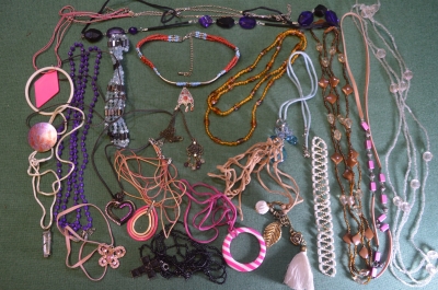 Бижутерия, женские украшения. Бусы, ожерелья, подвески, разнобой. Сборный лот. #26