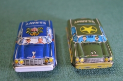 Машинка жестяная "Армия Флот США". 2 шт одним лотом. Япония. 1960е.