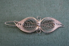 Брошь, брошка металлическая. Скань. Винтаж.