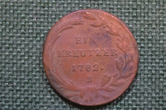 Монета 1 крейцер, ein kreutzer, буква B. Иосиф II. Австрия, Австро-Венгрия. 1782 год. 
