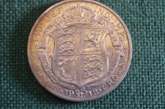 Монета 1/2 кроны 1918 год. Half crown. Серебро. Георг V, Великобритания.