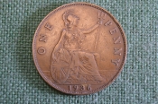 Монета 1 пенни 1936 год. One penny. Георг V, Великобритания.