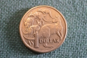 Монета 1 доллар 1984 год. One dollar. Кенгуру. Елизавета II, Австралия.