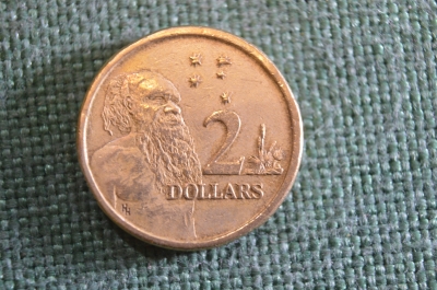 Монета 2 доллара 1988 год. Dollar. Абориген. Елизавета II, Австралия. 