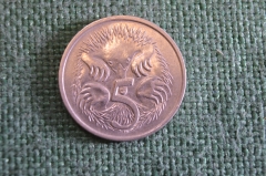 Монета 5 центов 1982 год. Ехидна. Елизавета II, Австралия.