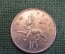 Монета 10 пенсов 1992 года. Ten new pence. Елизавета II, Великобритания.