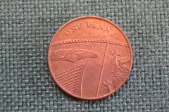 Монета 1 пенни 2009 года. One penny. Елизавета II, Великобритания.