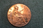 Монета 1/2 пенни 1921 год. Half penny. Георг V, Великобритания.