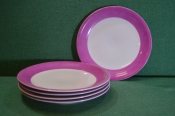 Тарелки фиолетовые, набор (5 штук). Фарфор из ГДР.