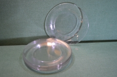 Тарелки стеклянные, набор (6 штук, б/у). Стекло.