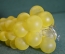 Елочное украшение "Виноград круглый, гроздь винограда". Желтый матовый. Стекло. 