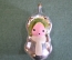 Игрушка елочная стеклянная "Снегурочка, девочка в шубке с шарфом". Стекло, подвес. СССР. 