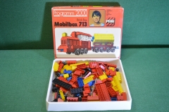 Конструктор Pebe 713. Поезд. Паровоз с вагоном. Коробка. Германия. ГДР.