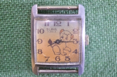 Часы наручные механические детские Слава Slava. Тигр. Тигренок. СССР.