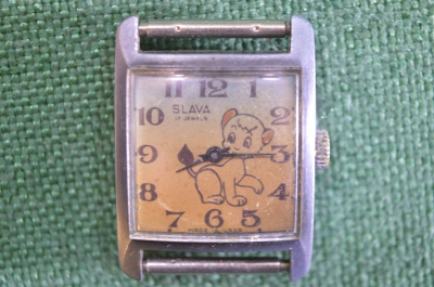 Часы наручные механические детские Слава Slava. Тигр. Тигренок. СССР.