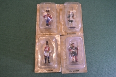 Солдатик оловянный. Набор 4 шт. Гардемарин, фузилер. Серия Наша Армия. Деагостини. Deagostini.