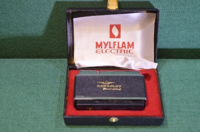 Зажигалка настольная "Аэрофлот СССР". Авиация. Myflam. Коробка. Западная Германия. 1960-1970е.