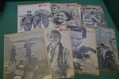 Журналы "Огонек" за 1937 год (7 штук). С утратами.