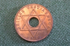 Монета 1/2 пенни 1952 год. Звезда Давида. Георг VI. Британская Западная Африка, British West Africa.