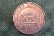 Монета 1 шиллинг 1950 год. Лев. Георг VI. Восточная Африка, East Africa.