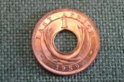 Монета 1 цент 1959 год. Елизавета II. Восточная Африка, East Africa. 