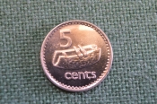 Монета 5 центов 1997 года. Елизавета II. Фиджи, Fiji.