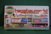 Машинка, модель. Грузовик, фура. Hagebaumarkt Реклама. Блистер. Китай по заказу, Германия