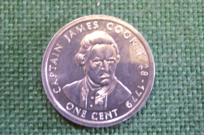 Монета 1 цент 2003 год. James Cook. Капитан Джеймс Кук. Cook Islands, Острова Кука.