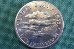 Монета 5 крон 1995 год. 50 лет Победы, 8 мая 1945. Самолеты. Caicos Islands, Теркс и Кайкос. 