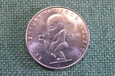 Монета 5 центов 2000 год. Каменный божок. Елизавета II. Cook Isladns, Острова Кука. 