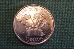 Монета 25 центов 2000 год. Миллениум, Празднование. Елизавета II. Canada, Канада. 