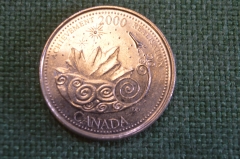 Монета 25 центов 2000 год. Миллениум, Достижения. Елизавета II. Canada, Канада. 