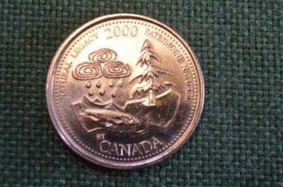 Монета 25 центов 2000 год. Природное наследие, Natural Legasy. Елизавета II. Canada, Канада. 