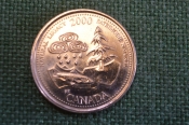 Монета 25 центов 2000 год. Природное наследие, Natural Legasy. Елизавета II. Canada, Канада. 