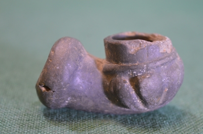 Трубка глиняная, старинная, курительная. Глина. #1  